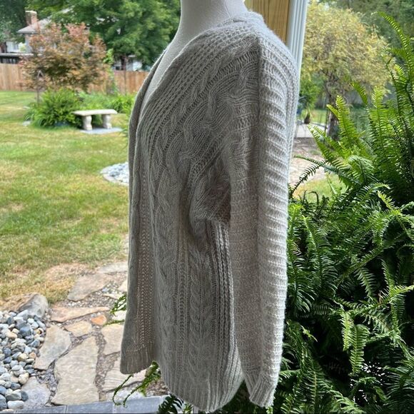 Pink Rose Gray Coatigan Cardigan Cable knit Sweater size XS - Picture 5 of 8